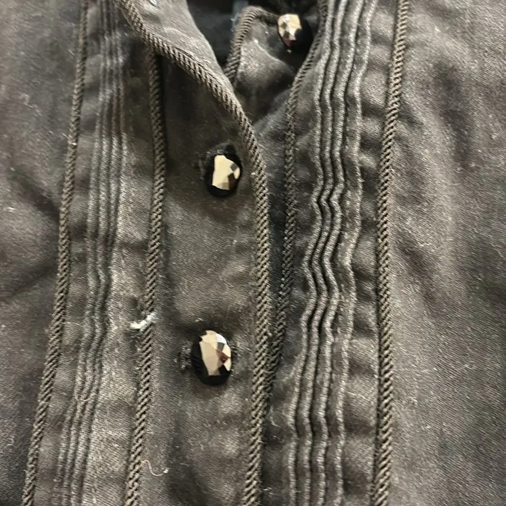 Ralph Lauren black denim woman's jacket w velvet at the collar/sparkly buttons - Picture 7 of 16